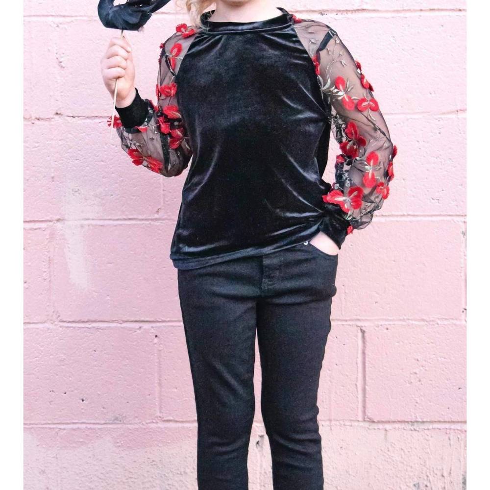 NEW EVA FRANCO girls mini rios sweater top in cardinal